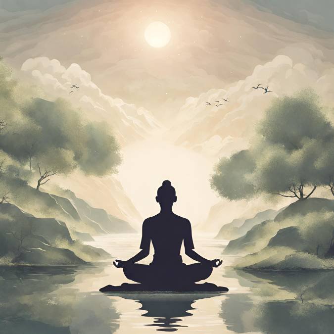 Uma mulher em meditação em um ambiente tranquilo, simbolizando a busca por paz interna frente as dificuldades na vida.