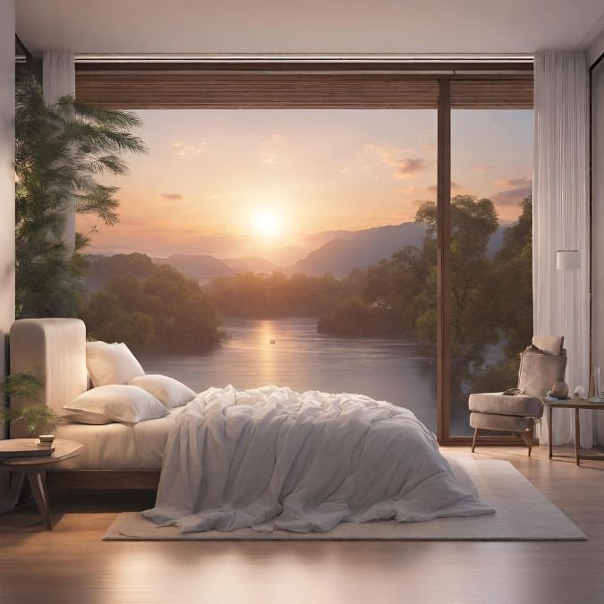 Um amanhecer calmo e suave simbolizando um despertar revigorado depois de uma boa higiene do sono.