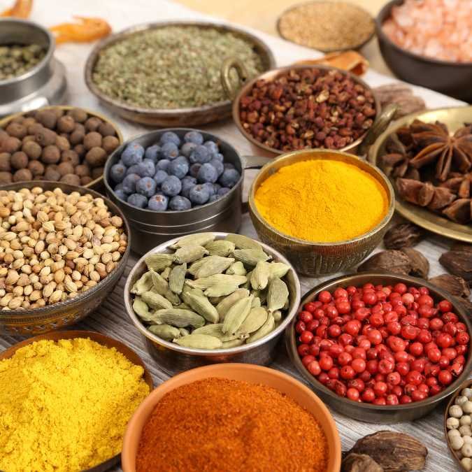 Especiarias da gastronomia mundial.